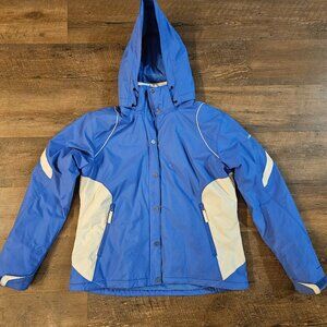 Columbia Women’s Hooded Ski Jacket – Blue/White – XL